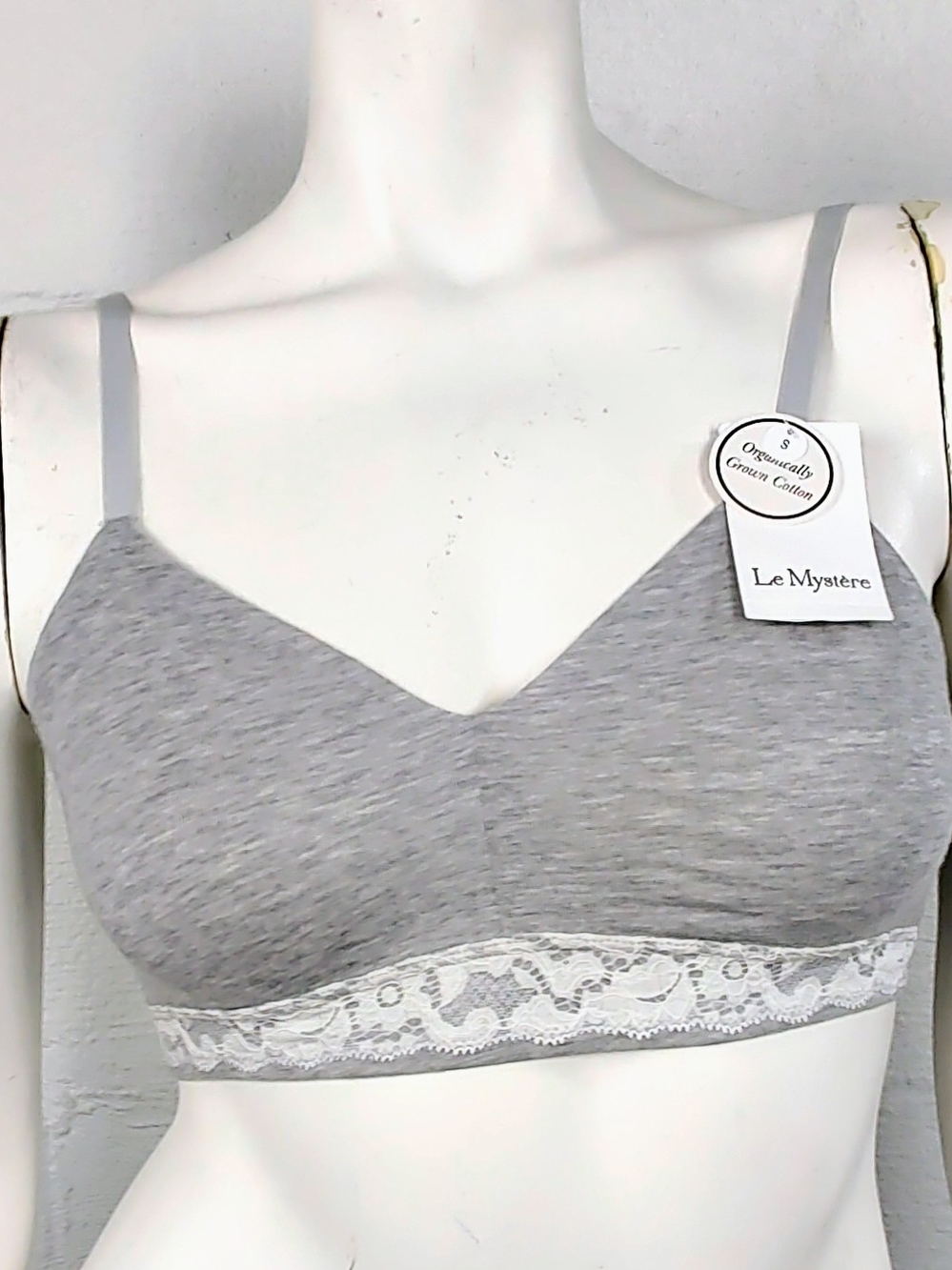 Le Mystere Gray Jersey Knit Wireless Bra
